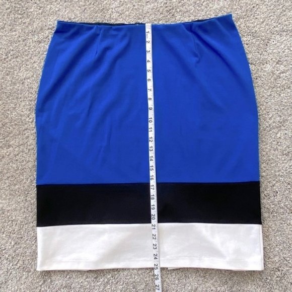 Addition Elle royal blue, black & white striped pencil skirt. Women's size 16 - Picture 8 of 10